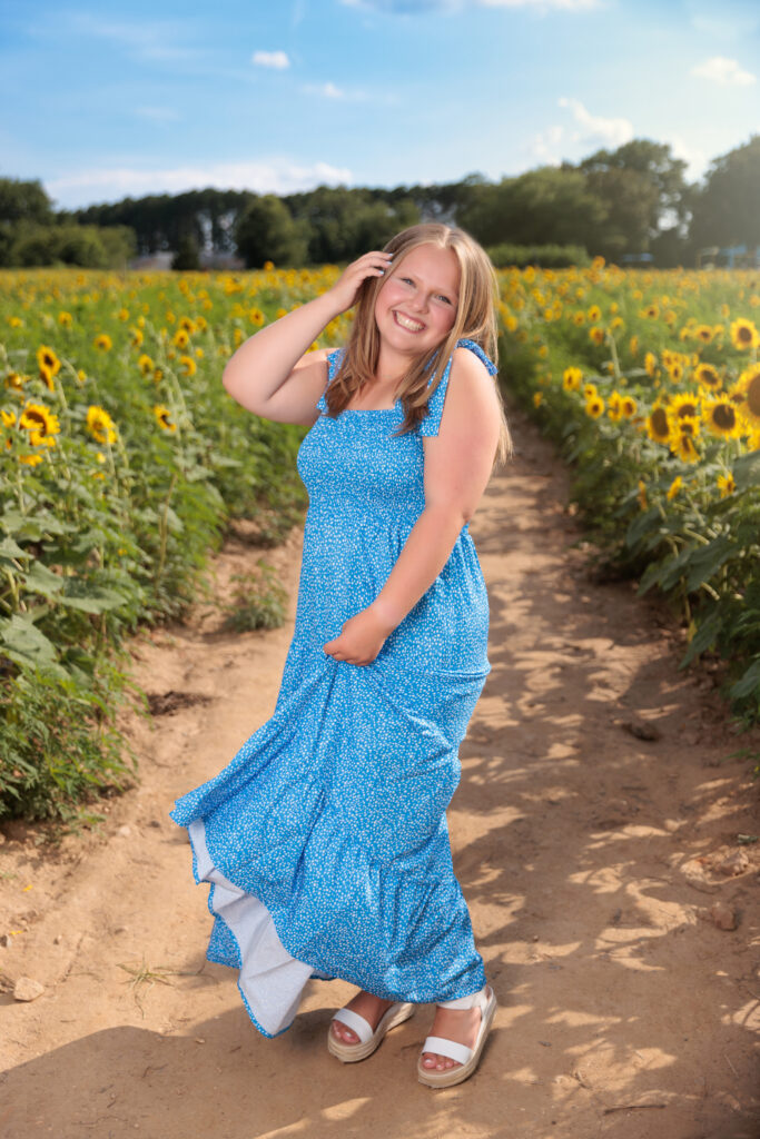 Dancing in the sunflowers in Raleigh NC