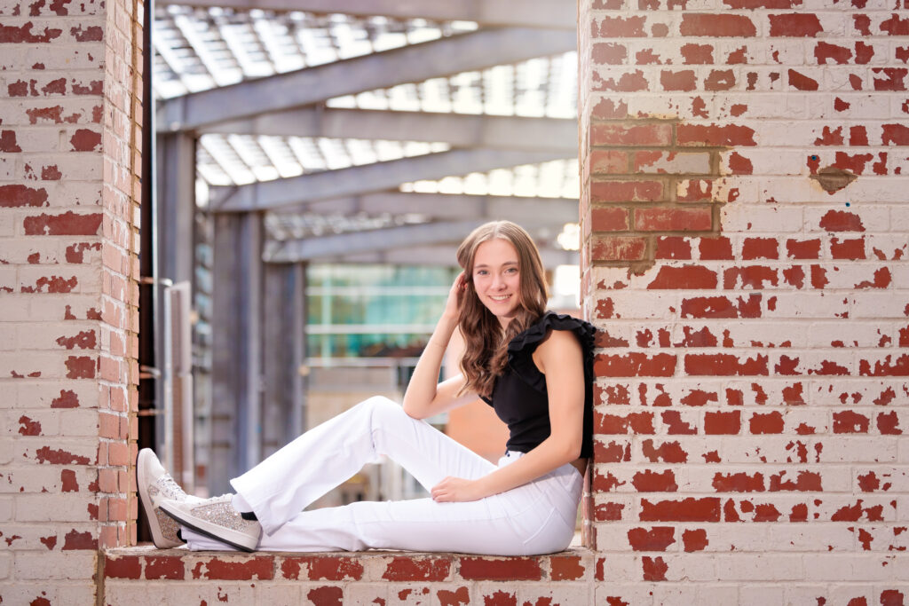 Teen portraits in an urban setting in Downtown Raleigh.