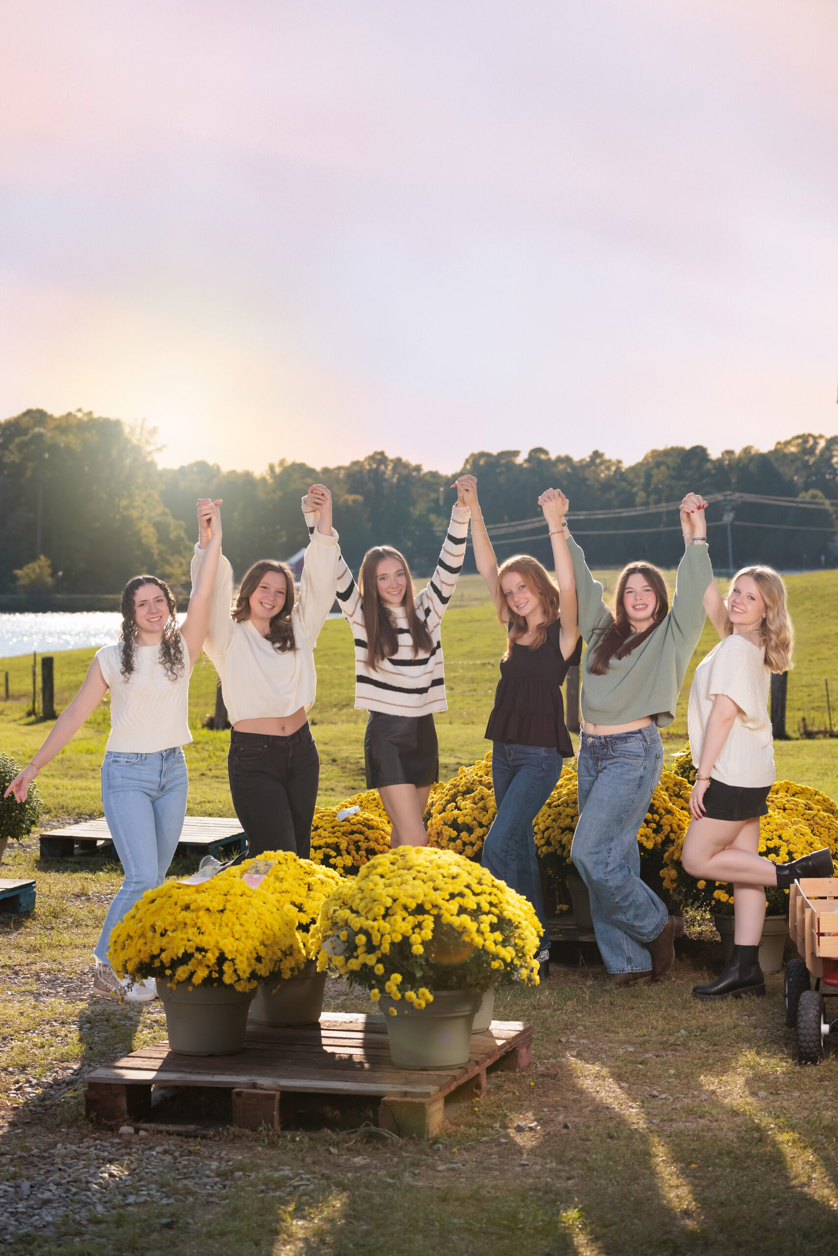 Raleigh Senior Pumpkin Patch Fall Portraits - Teen Squad Mini Sessions