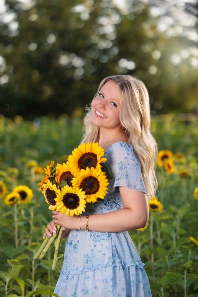 Raleigh Senior Sunflower Photographer
